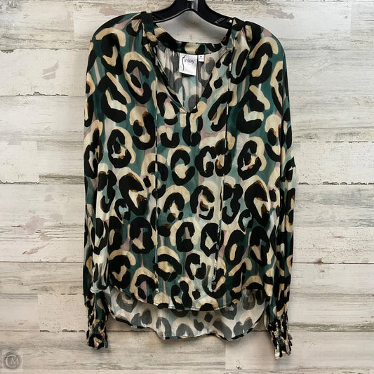 Top Long Sleeve By Finley In Animal Print, Size: M