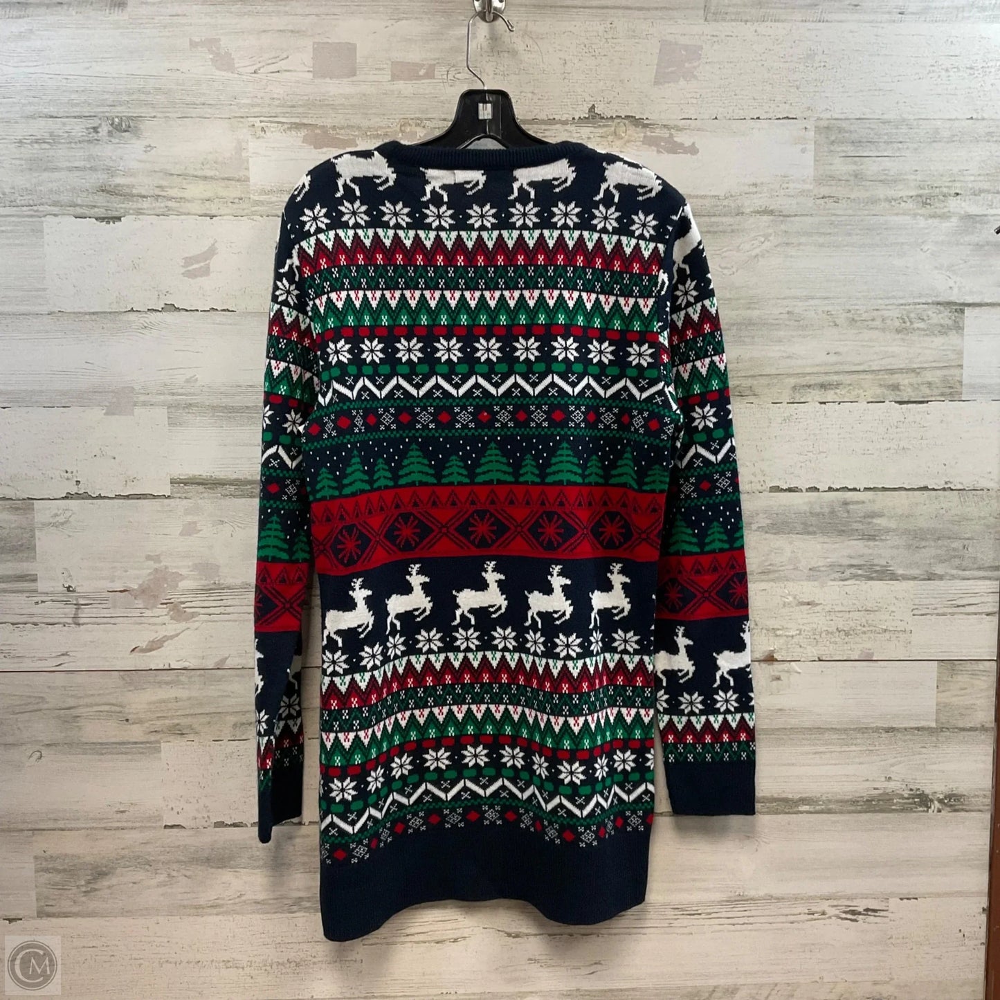 Dress Sweater By Merry Christmas In Blue, Size: L