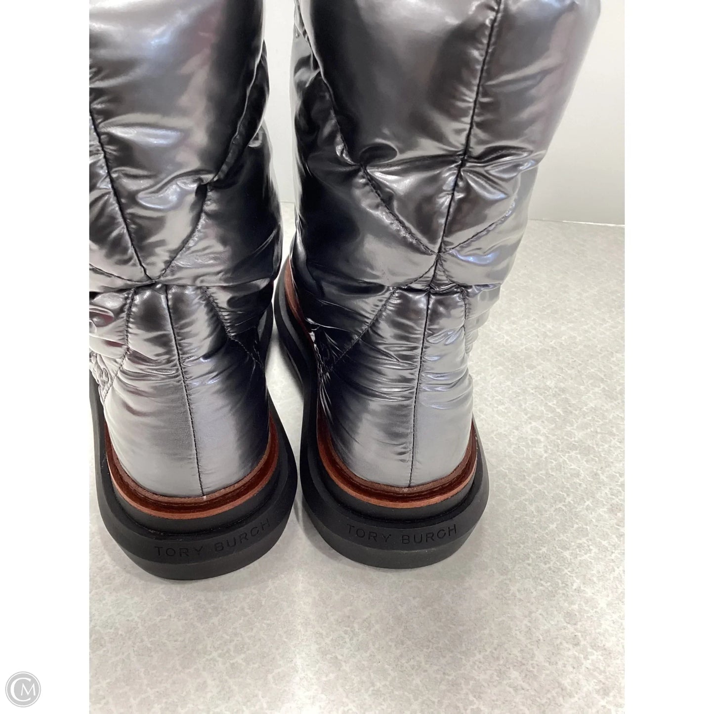 Boots Designer By Tory Burch In Silver, Size: 7.5