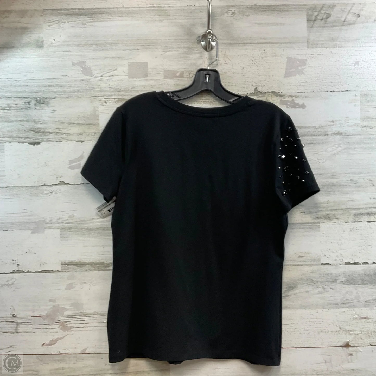 Top Short Sleeve By White House Black Market In Black, Size: M