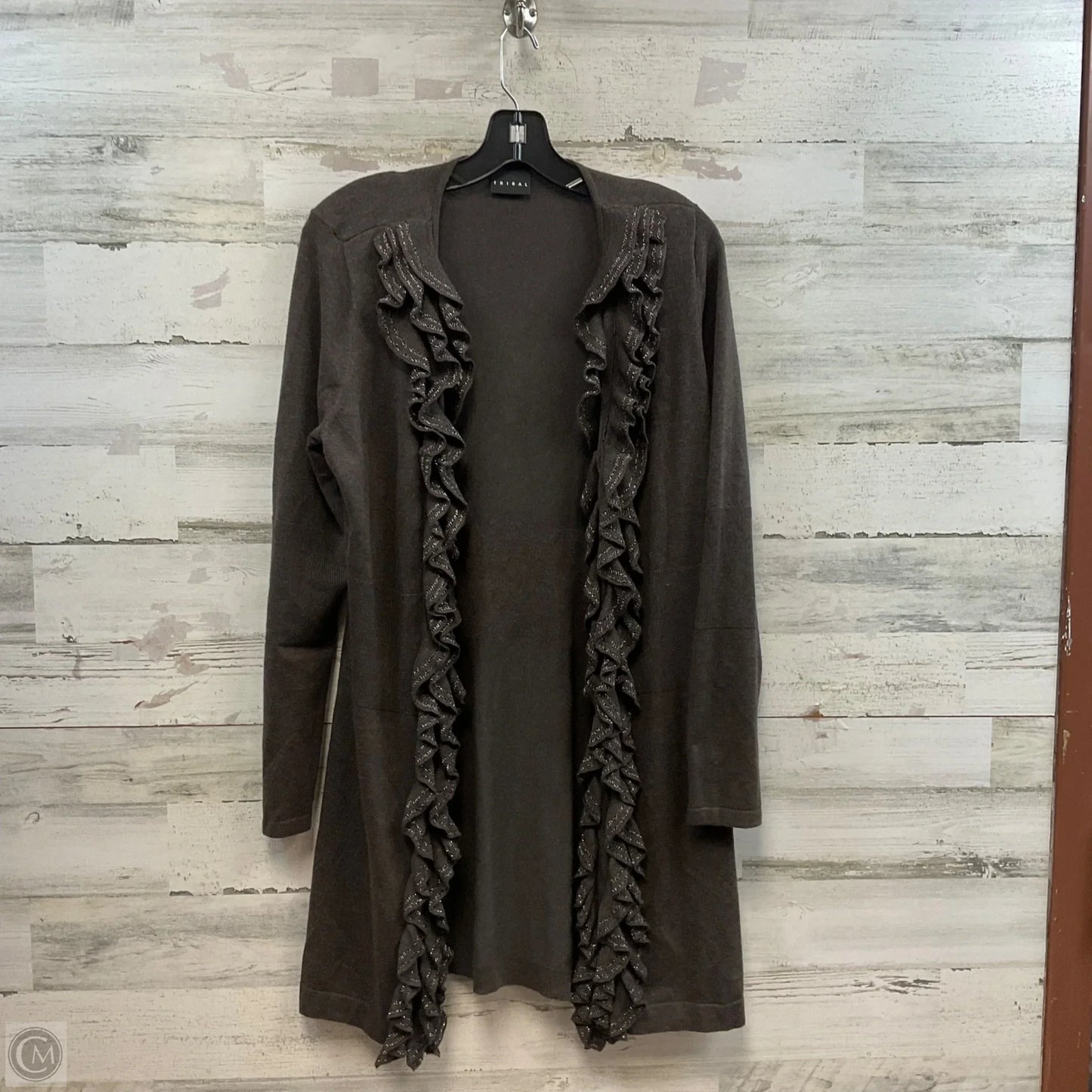 Top 2pc Long Sleeve By Tribal In Brown, Size: M