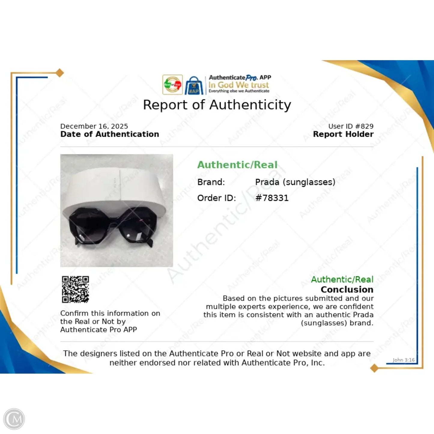 Sunglasses Luxury Designer By Prada, Size: Xlarge