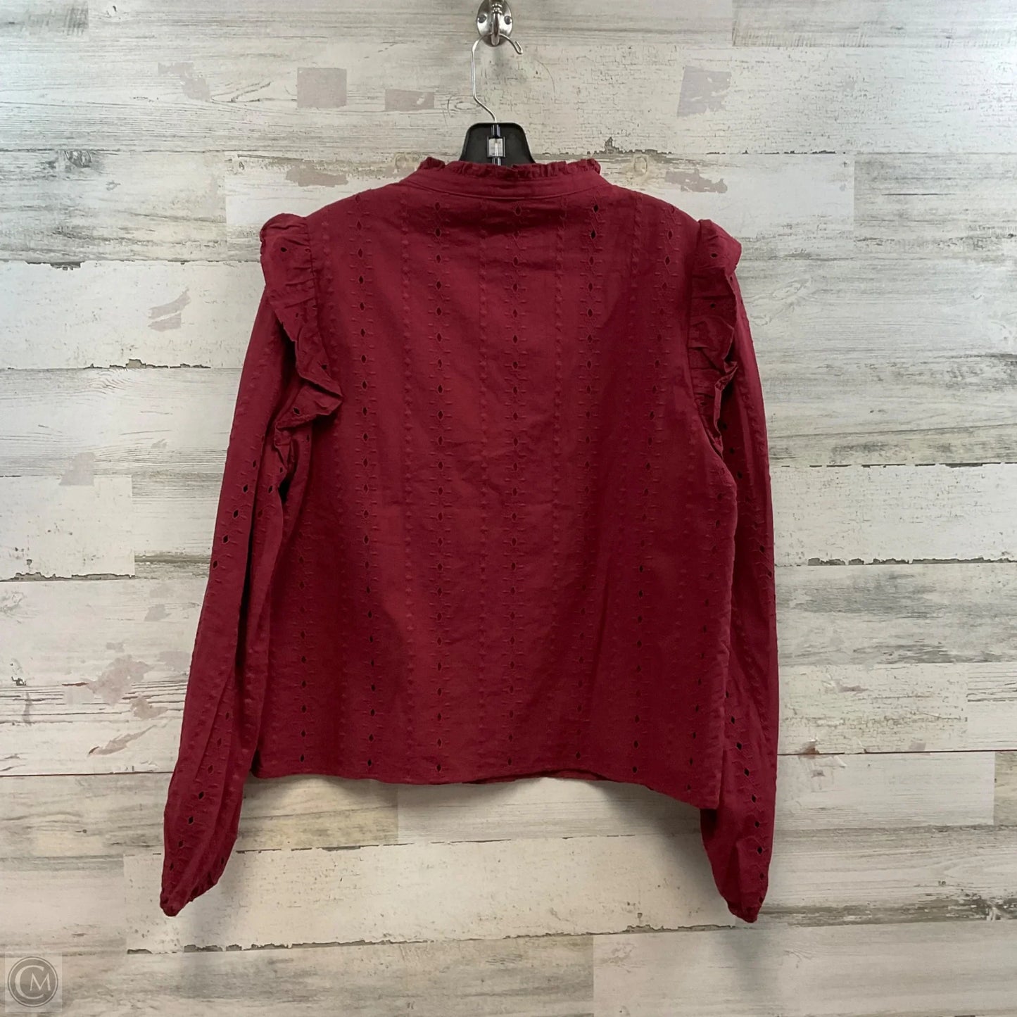 Top Long Sleeve By Evereve In Red, Size: M