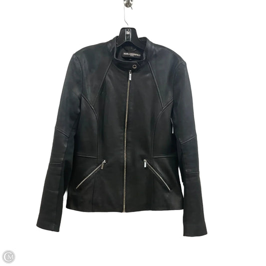 Jacket Designer By Karl Lagerfeld In Black, Size: M