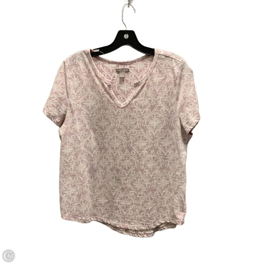Top Short Sleeve Basic By Falls Creek In Pink, Size: L