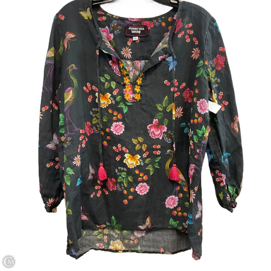 Top 3/4 Sleeve By Johnny Was In Black, Size: M