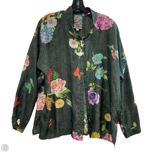 Blouse Long Sleeve By Johnny Was In Black, Size: M