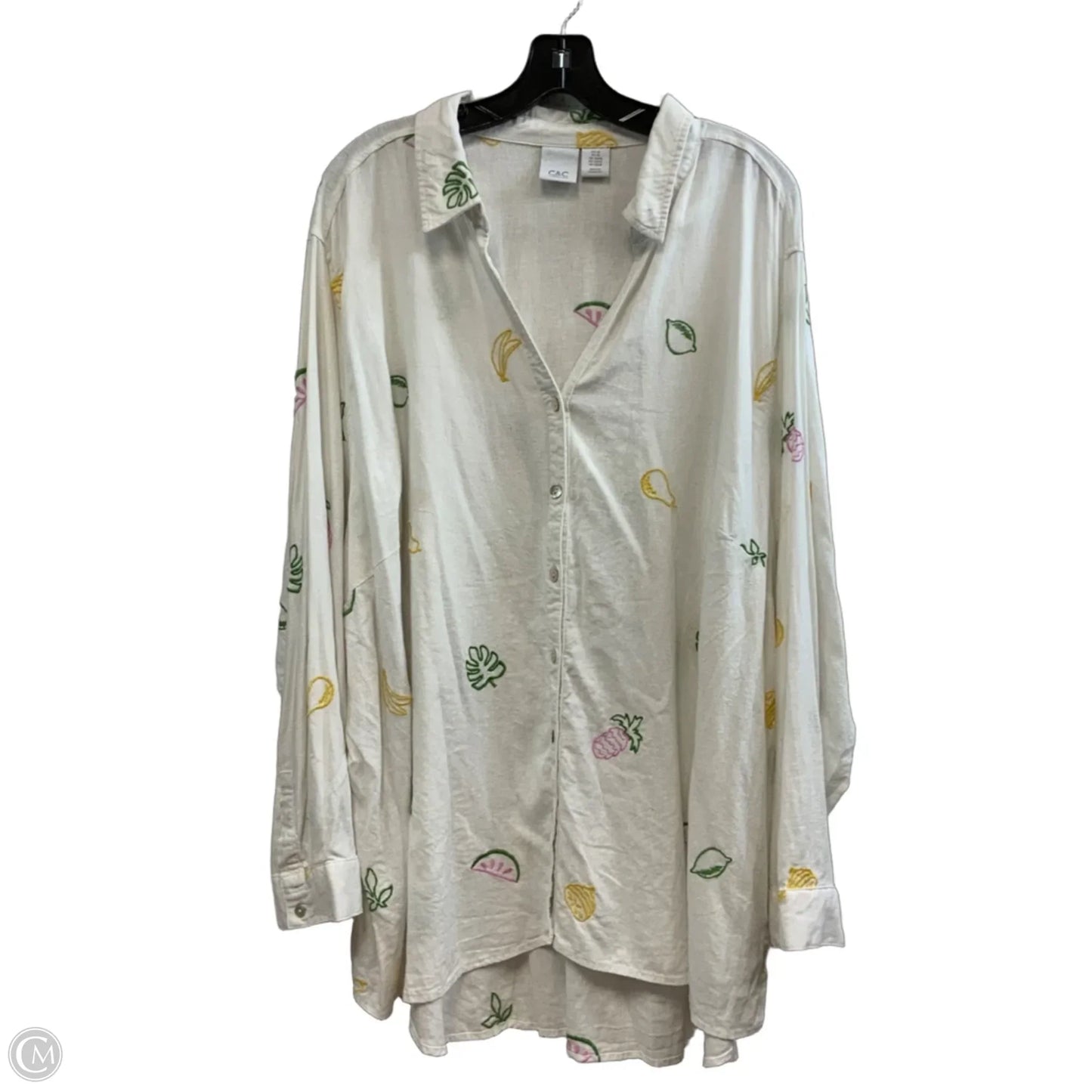 Top Long Sleeve By C And C In White, Size: 2x