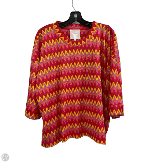 Top 2pc Short Sleeve By Johnny Was In Red, Size: Xl