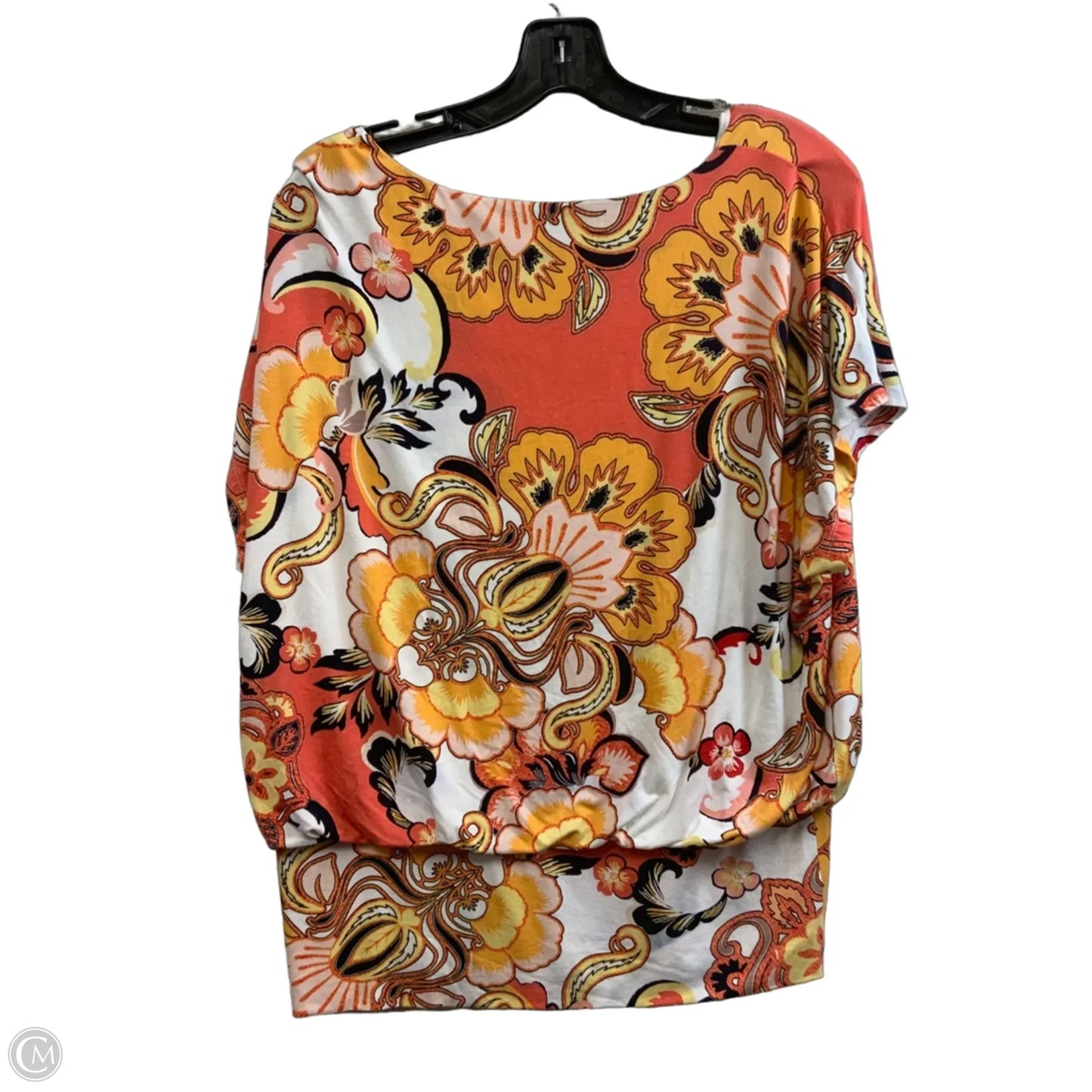 Top Short Sleeve By Chicos In Orange, Size: L