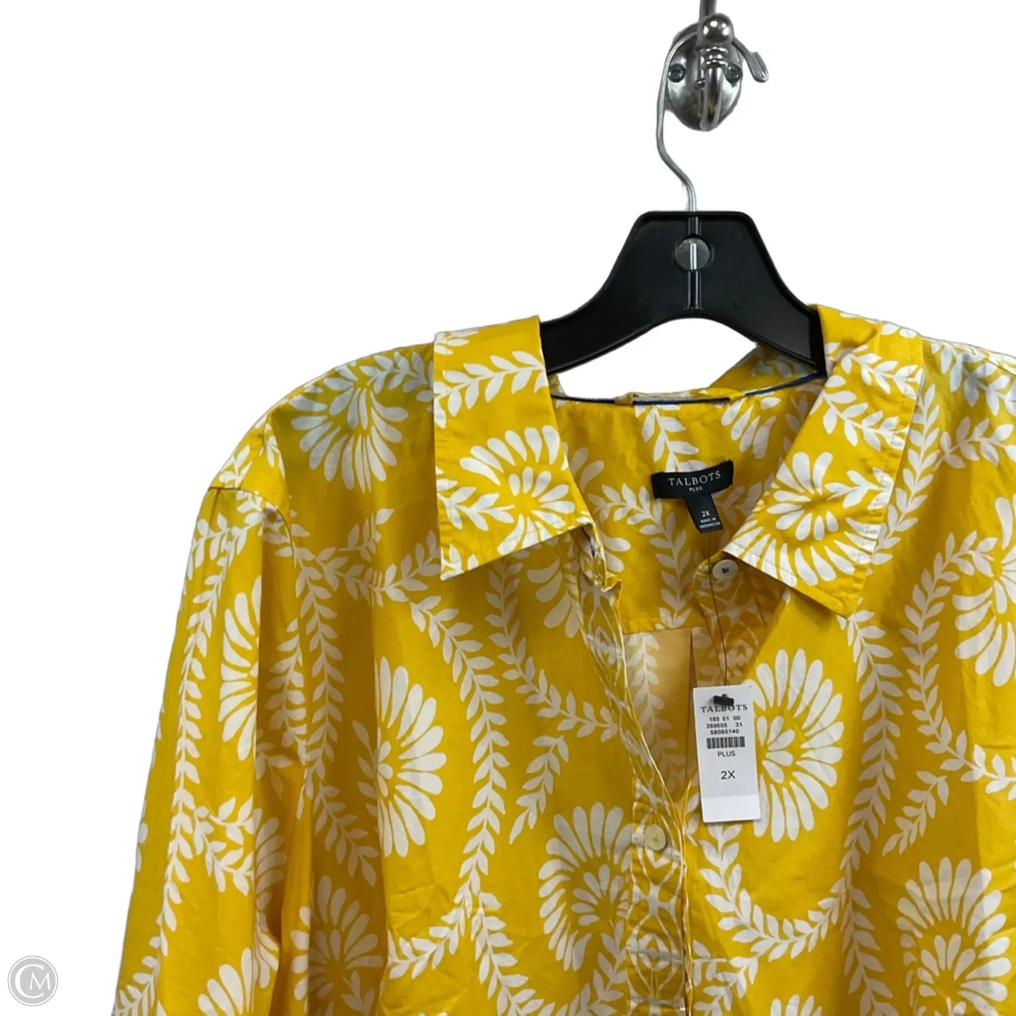 Blouse Long Sleeve By Talbots In Yellow, Size: 2x
