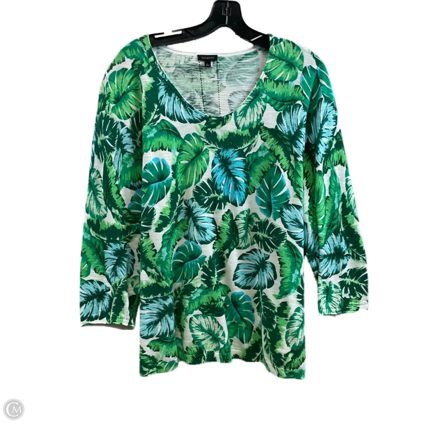 Top Long Sleeve By Talbots In Green, Size: L