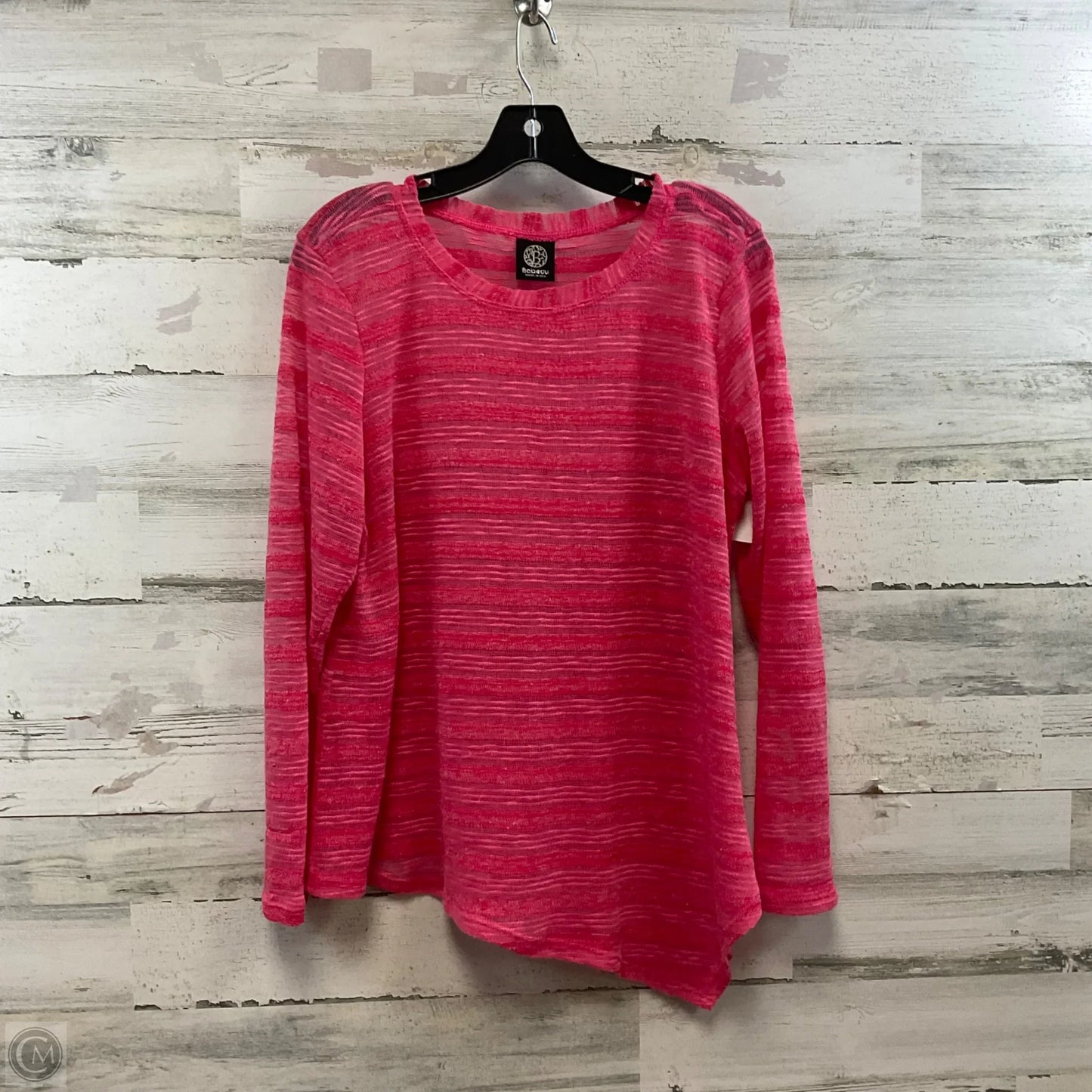 Top Long Sleeve Basic By Bobeau In Pink, Size: L