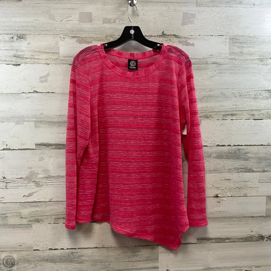 Top Long Sleeve Basic By Bobeau In Pink, Size: L