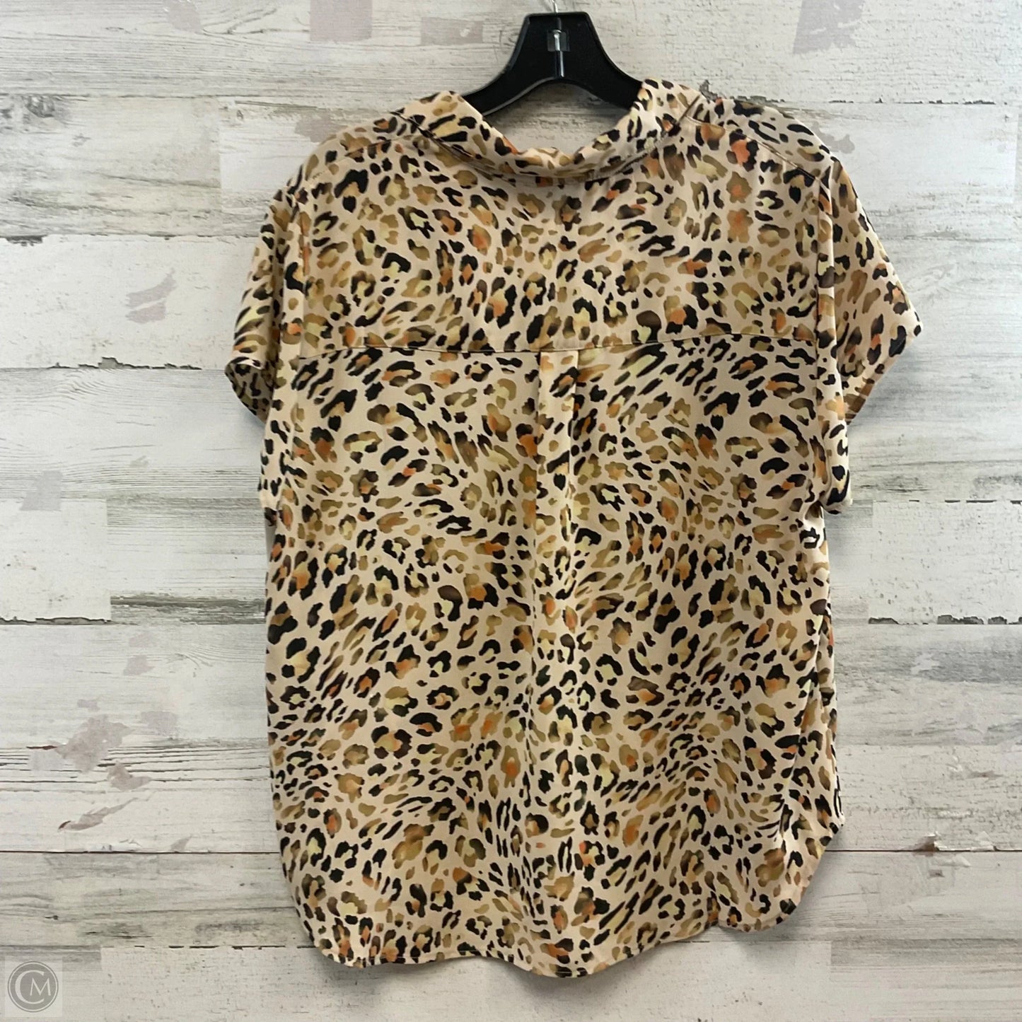 Blouse Short Sleeve By Cabi In Animal Print, Size: L