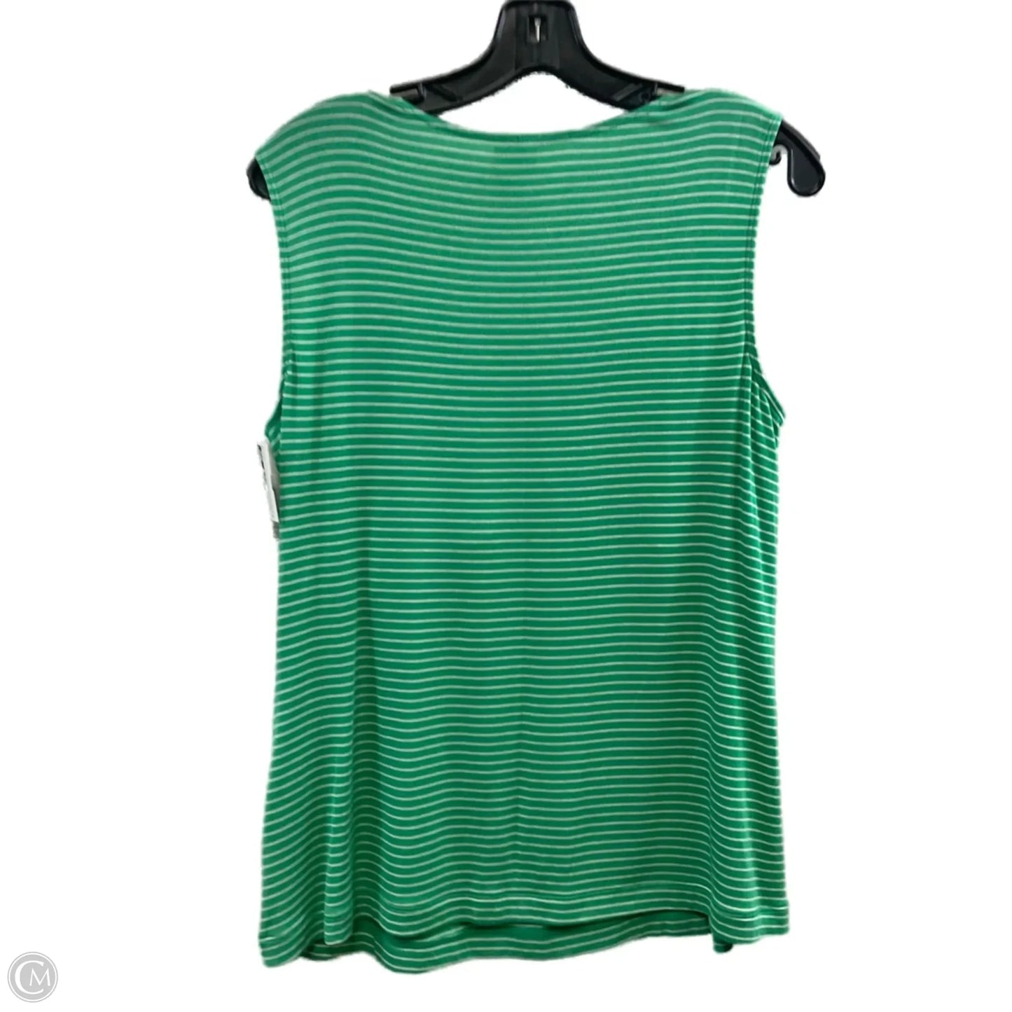 Top Sleeveless By Cabi In Green & White, Size: M