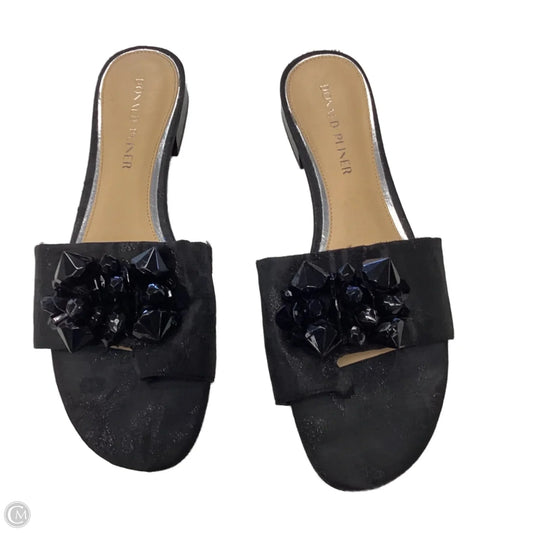 Sandals Flats By Donald Pliner In Black, Size: 9.5