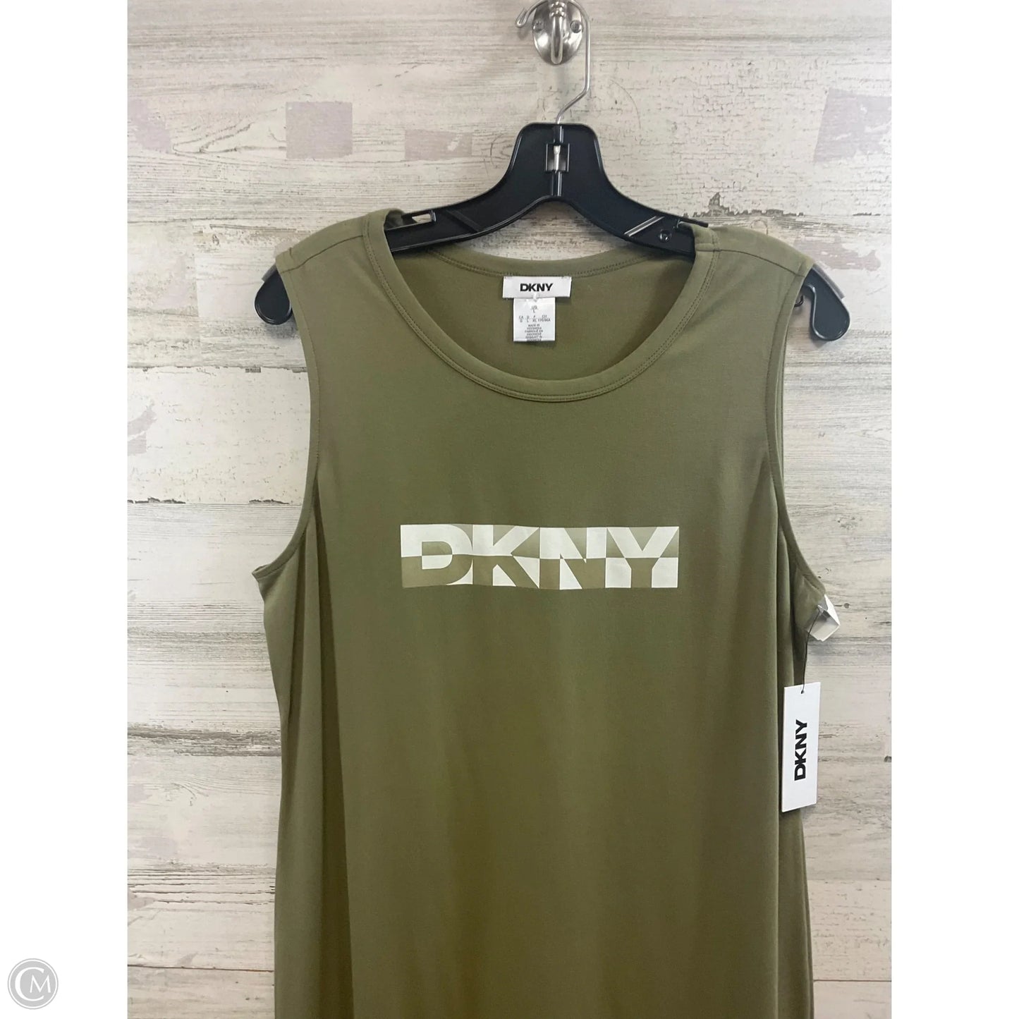 Dress Casual Midi By Dkny In Green, Size: L