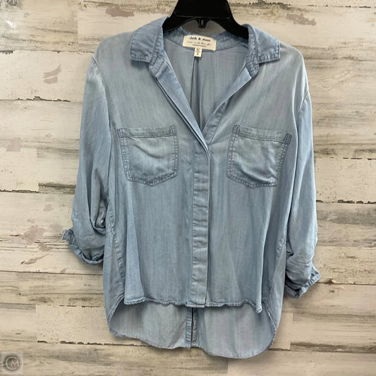 Blouse Long Sleeve By Cloth & Stone In Blue, Size: M