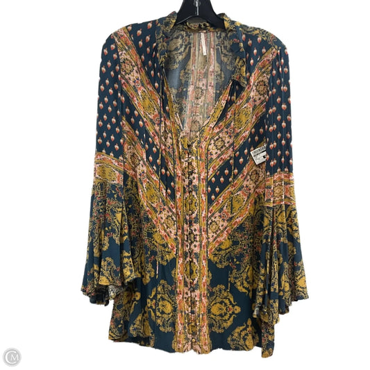 Tunic Long Sleeve By Free People In Teal, Size: Xs