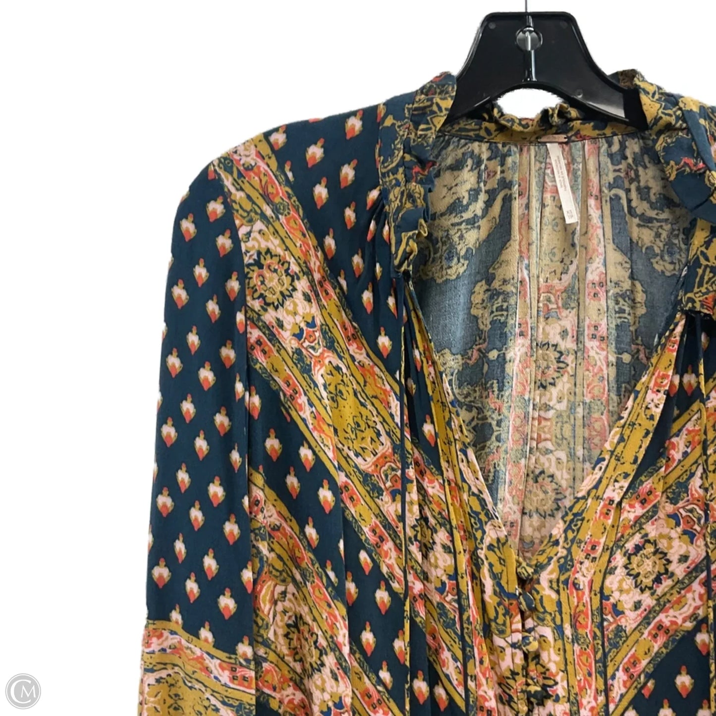 Tunic Long Sleeve By Free People In Teal, Size: Xs