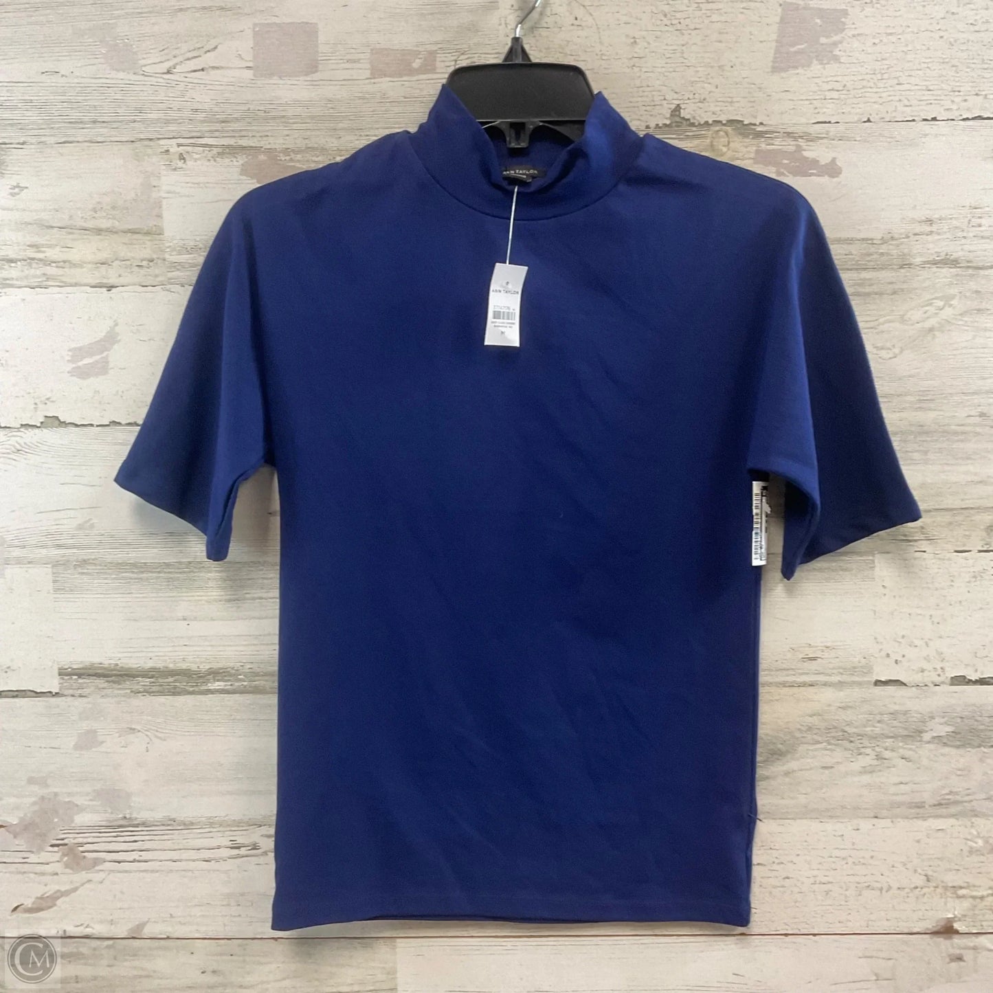 Top Short Sleeve By Ann Taylor In Navy, Size: M