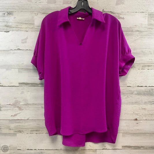 Blouse Short Sleeve By Jodifl In Pink, Size: S