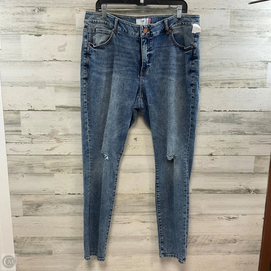 Jeans Skinny By Cabi In Blue Denim, Size: 18