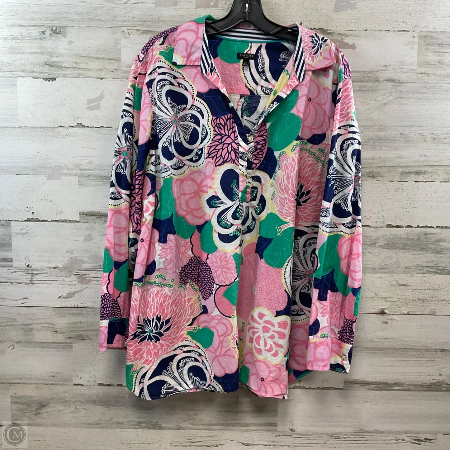 Blouse Long Sleeve By Talbots In Pink, Size: 3x