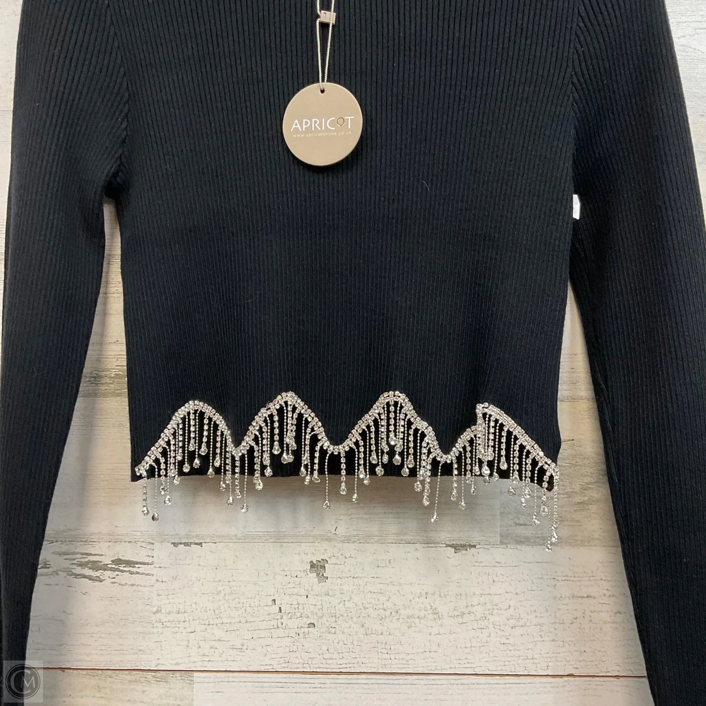 Top Long Sleeve By Apricot In Black, Size: S