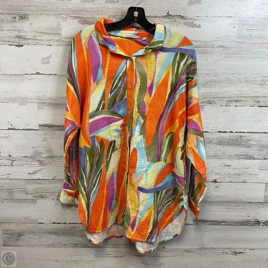 Blouse Long Sleeve By Soft Surroundings In Orange, Size: L