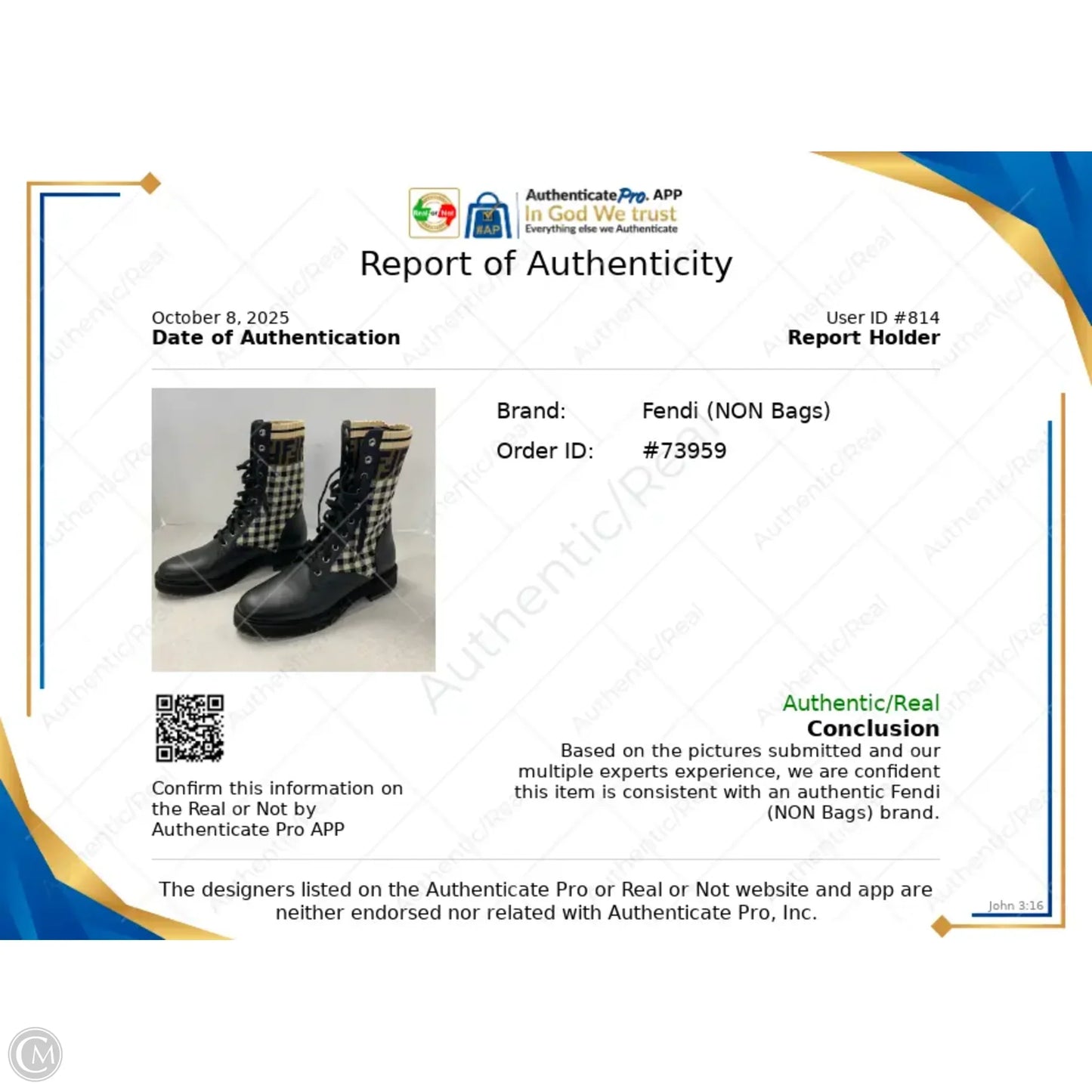 Boots Luxury Designer By Fendi In Black & Cream, Size: 9