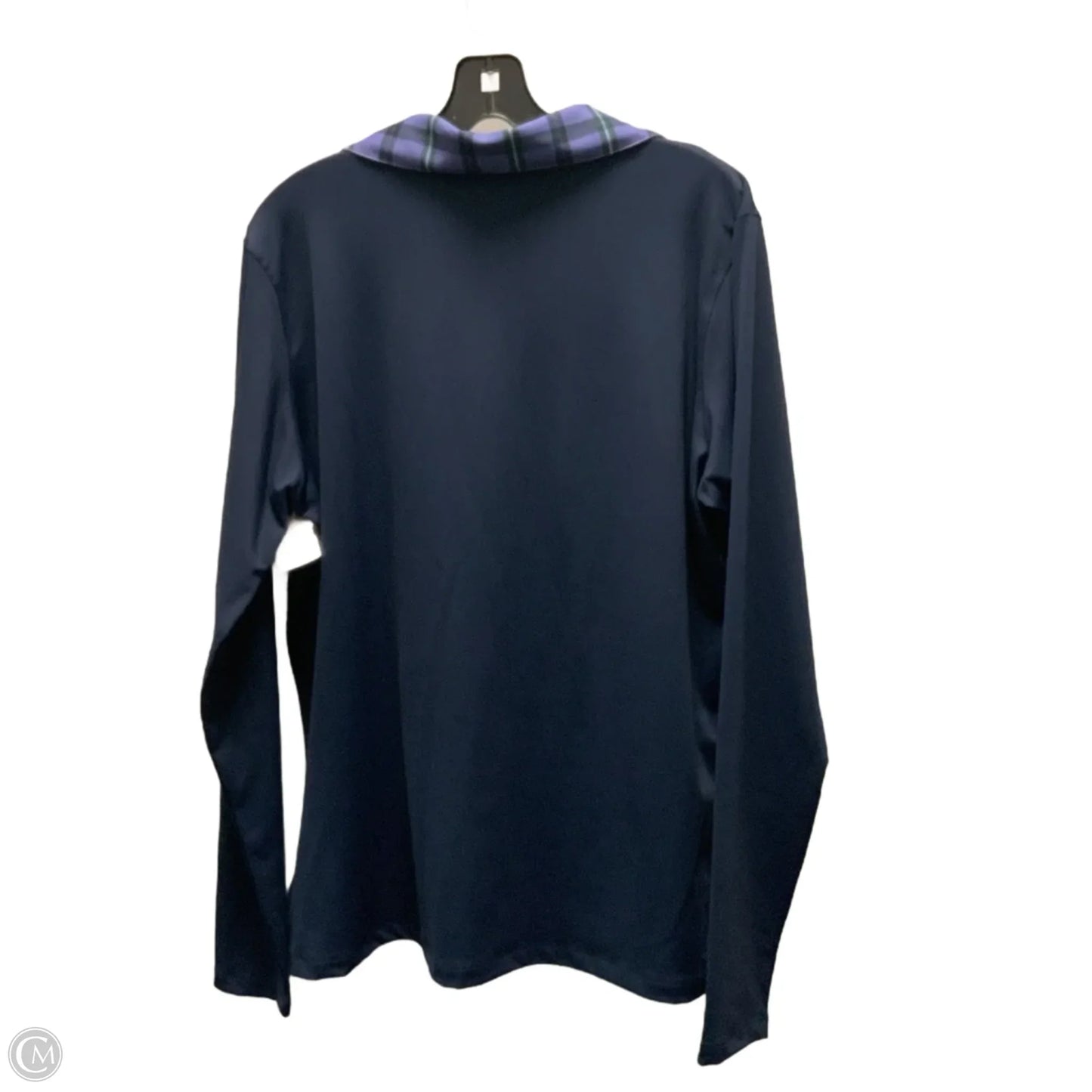Athletic Top Long Sleeve Collar By Lady Hagen In Navy, Size: Xl