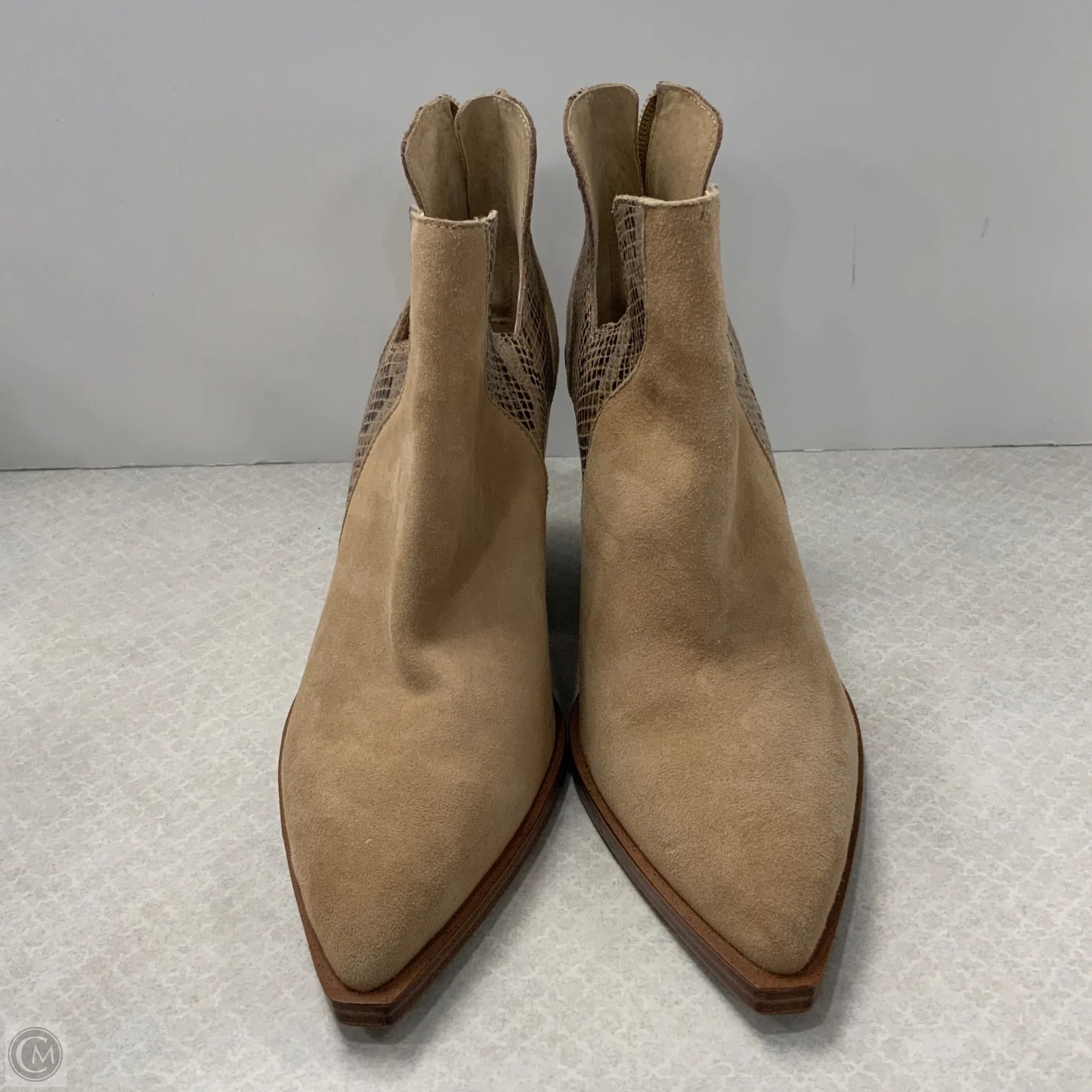 Boots Ankle Heels By Vince Camuto In Tan, Size: 8
