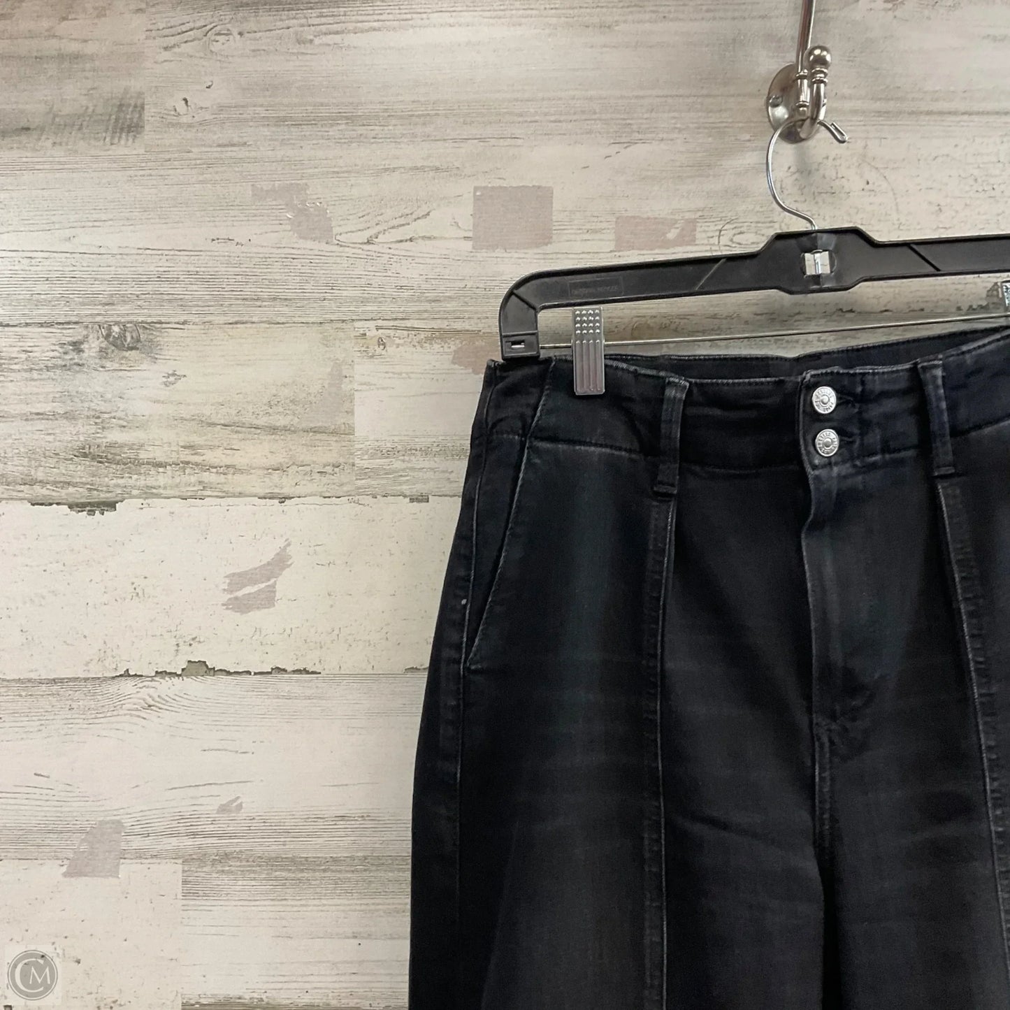 Jeans Wide Leg By Paige In Black Denim, Size: 6