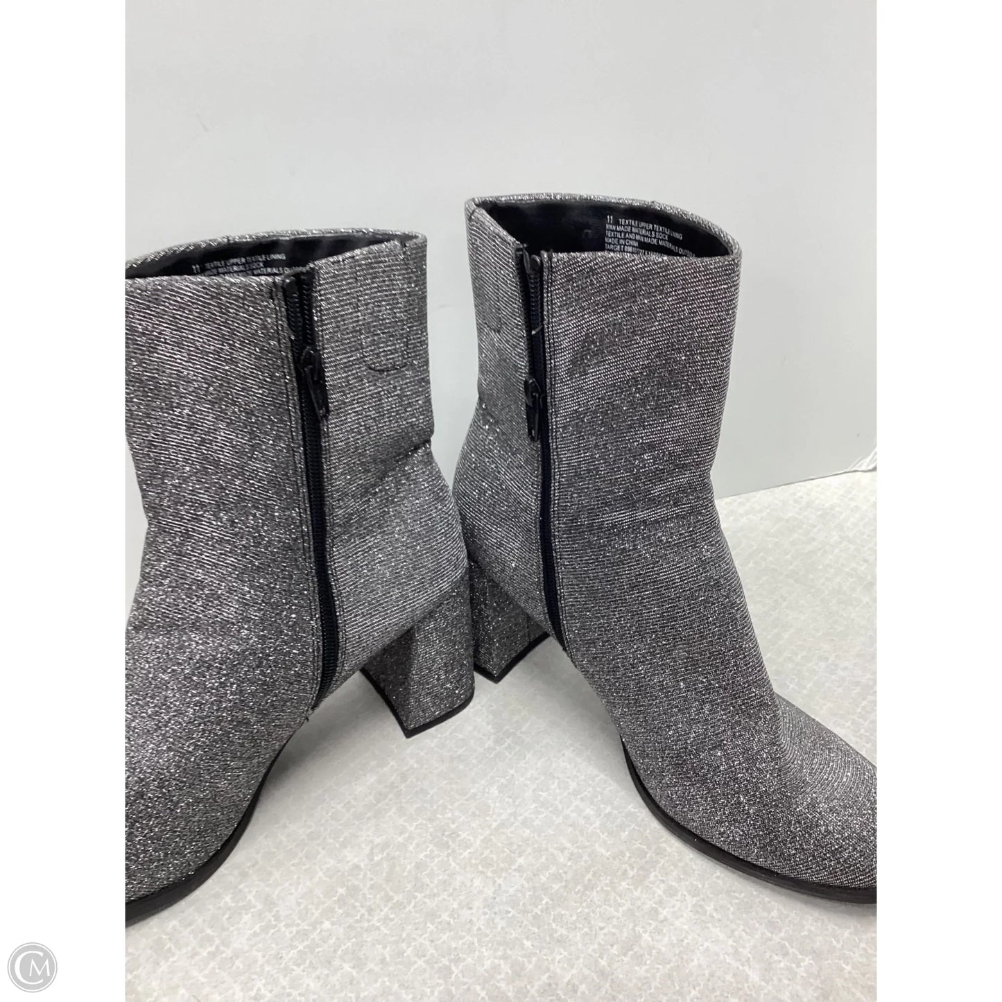 Boots Ankle Heels By A New Day In Silver, Size: 11