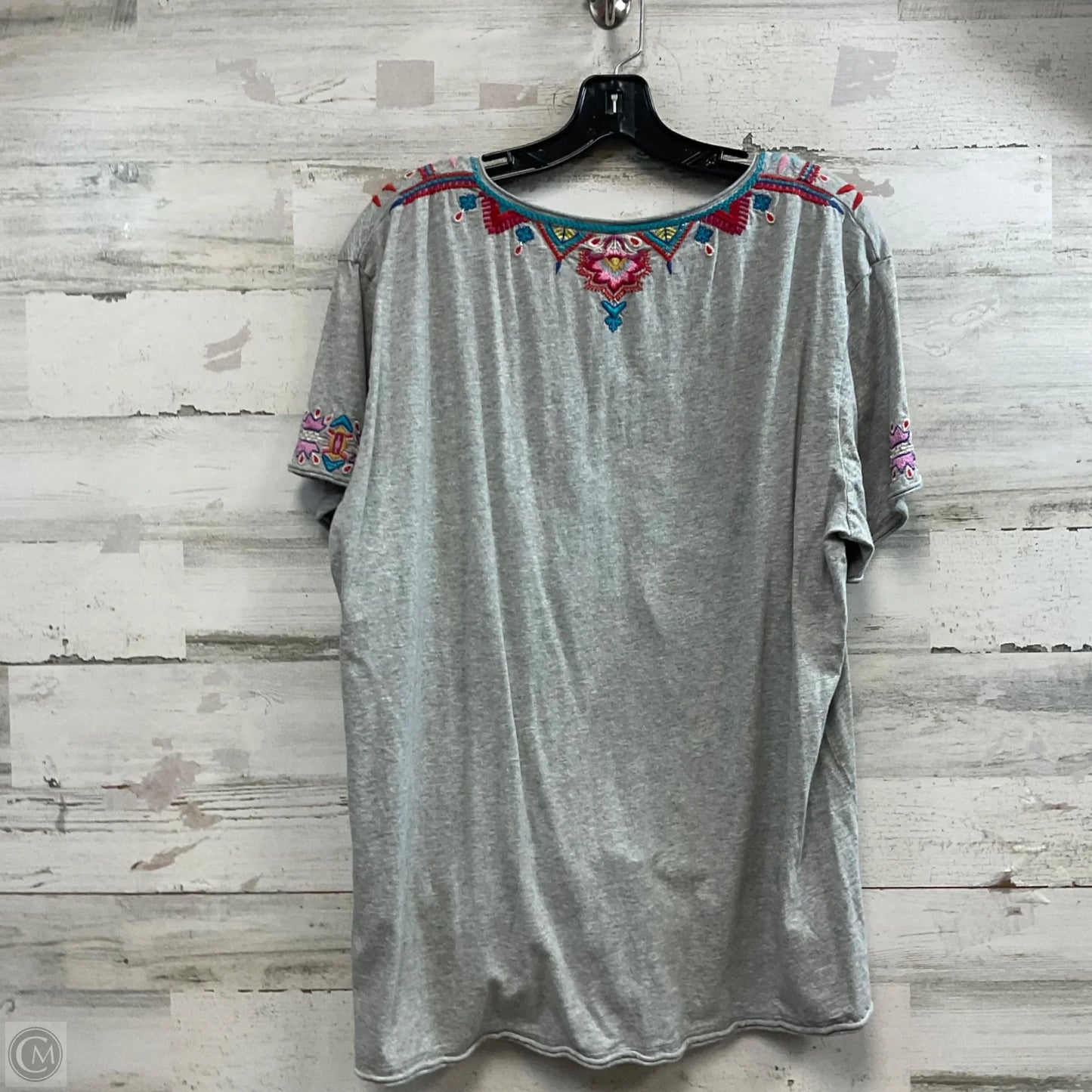 Top Short Sleeve By Johnny Was In Ivory, Size: Xl