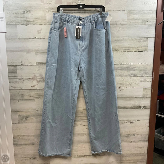 Jeans Straight By Pretty Little Thing In Blue Denim, Size: 12