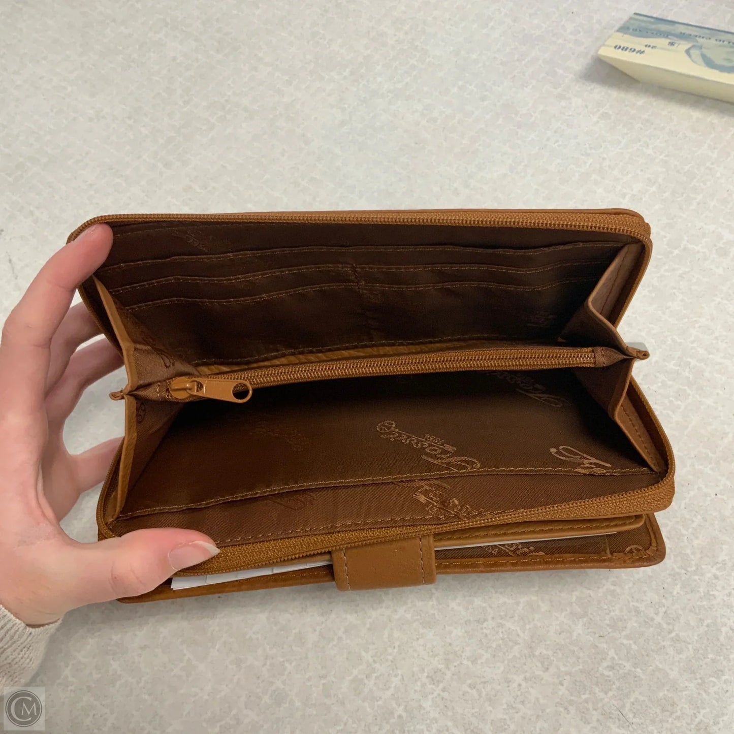 Wallet Leather By Fossil, Size: Large