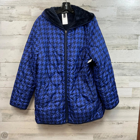 Coat Puffer & Quilted By Susan Graver In Blue, Size: L