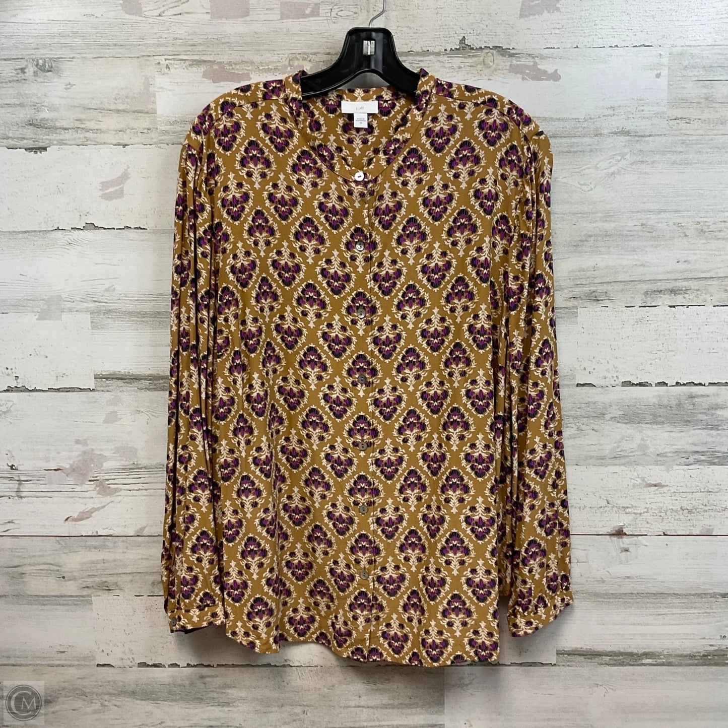 Blouse Long Sleeve By J. Jill In Brown, Size: 2x