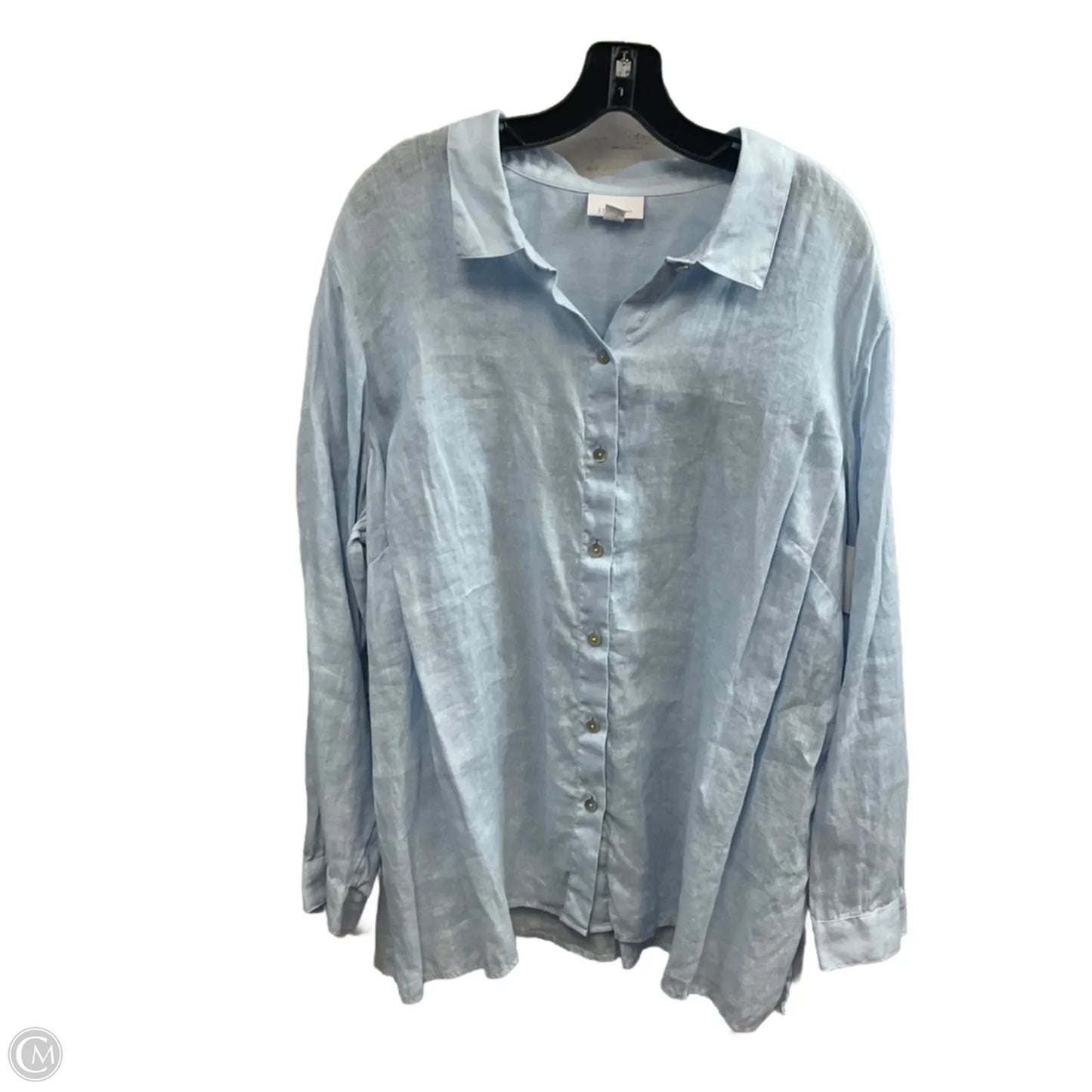 Blouse Long Sleeve By J. Jill In Blue, Size: 2x