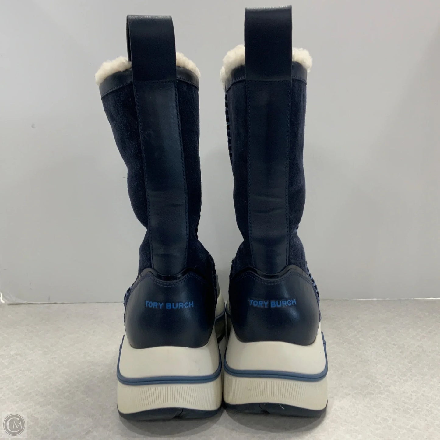 Boots Designer By Tory Burch In Blue, Size: 7