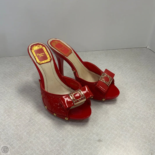 Shoes Luxury Designer By Dior In Red, Size: 5