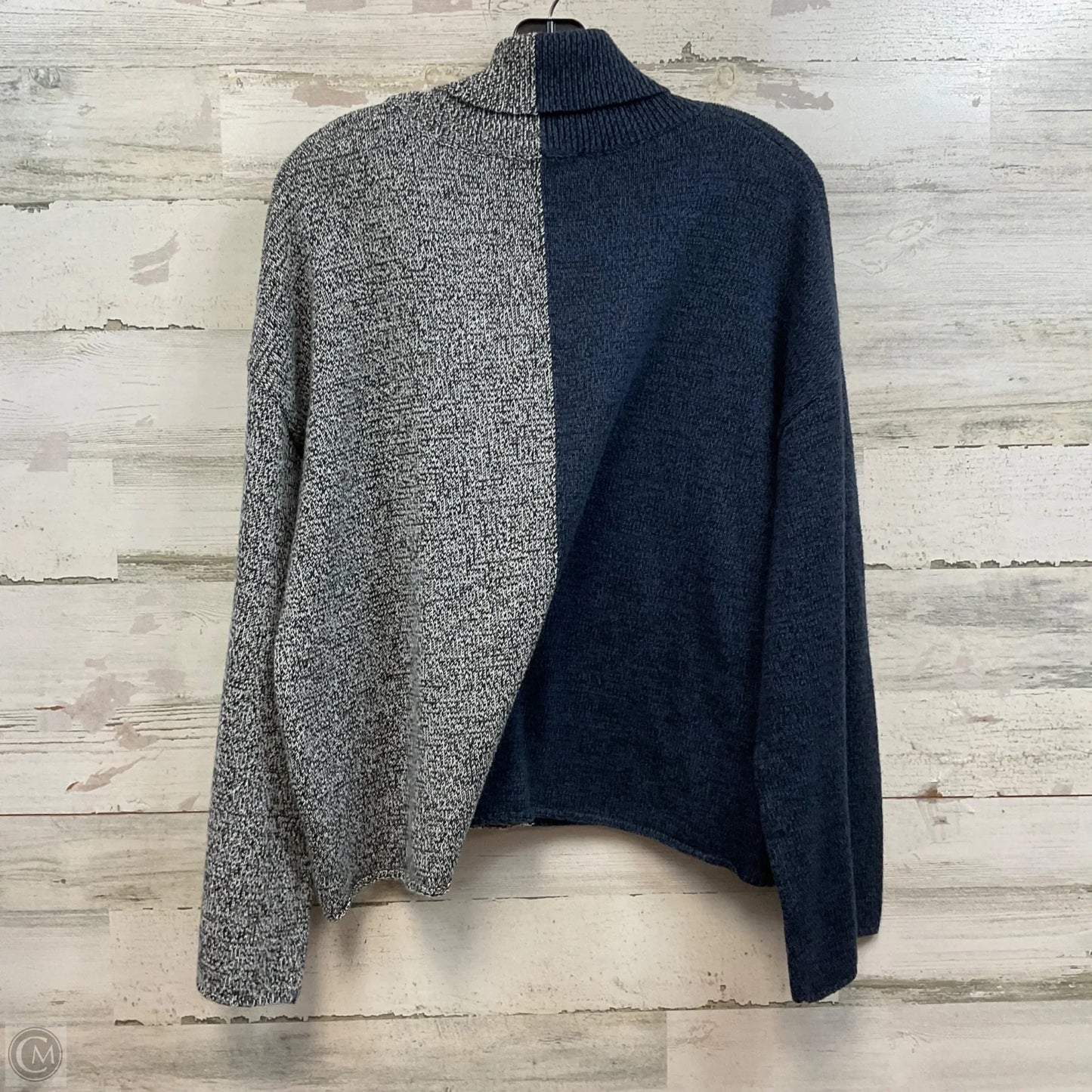 Top Long Sleeve By Peace Love World In Blue & Grey, Size: S