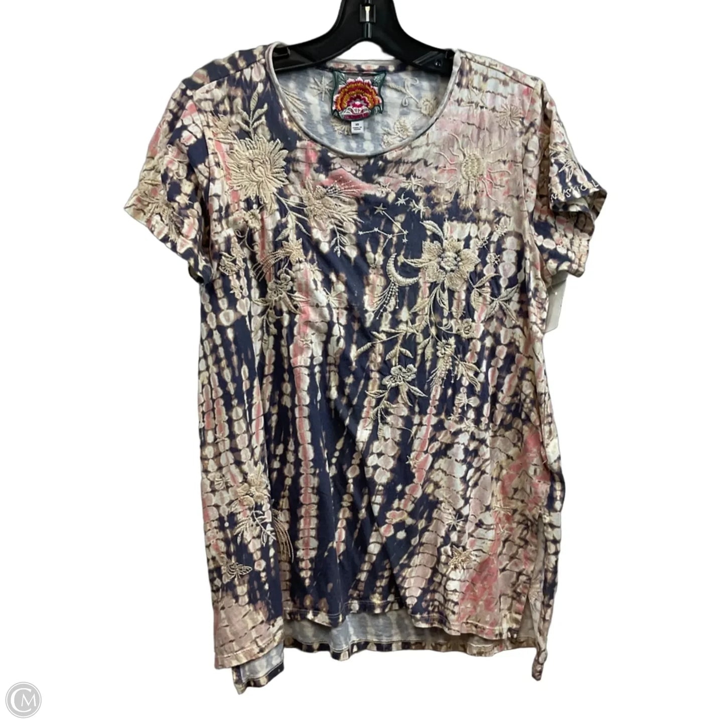 Top Short Sleeve By Johnny Was In Blue & Pink, Size: Xs