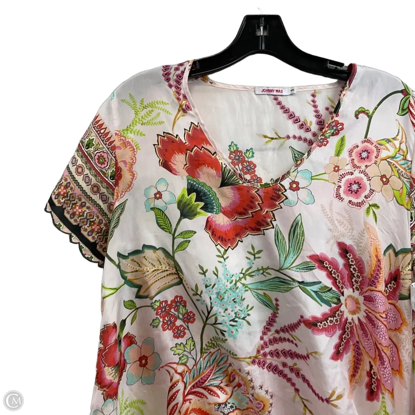 Top Short Sleeve By Johnny Was In Pink, Size: S