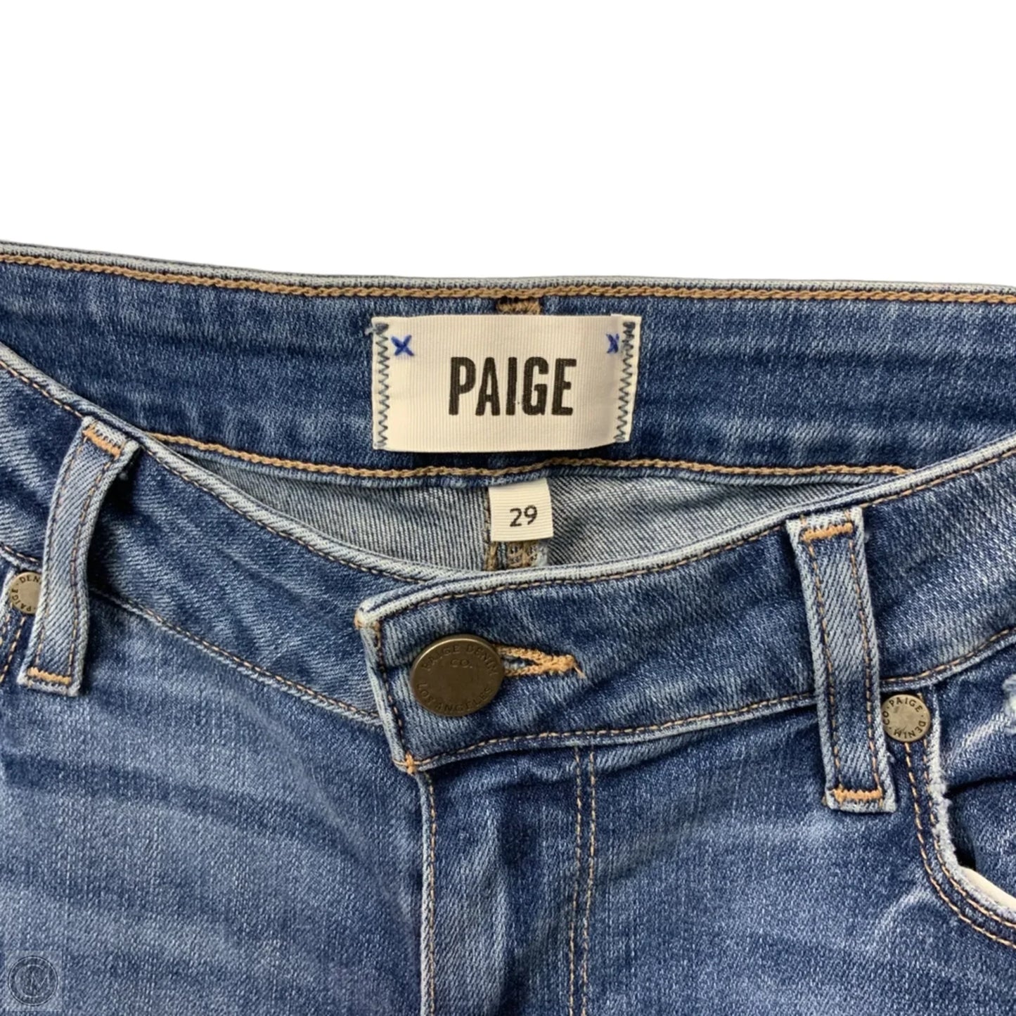 Jeans Skinny By Paige In Blue Denim, Size: 8
