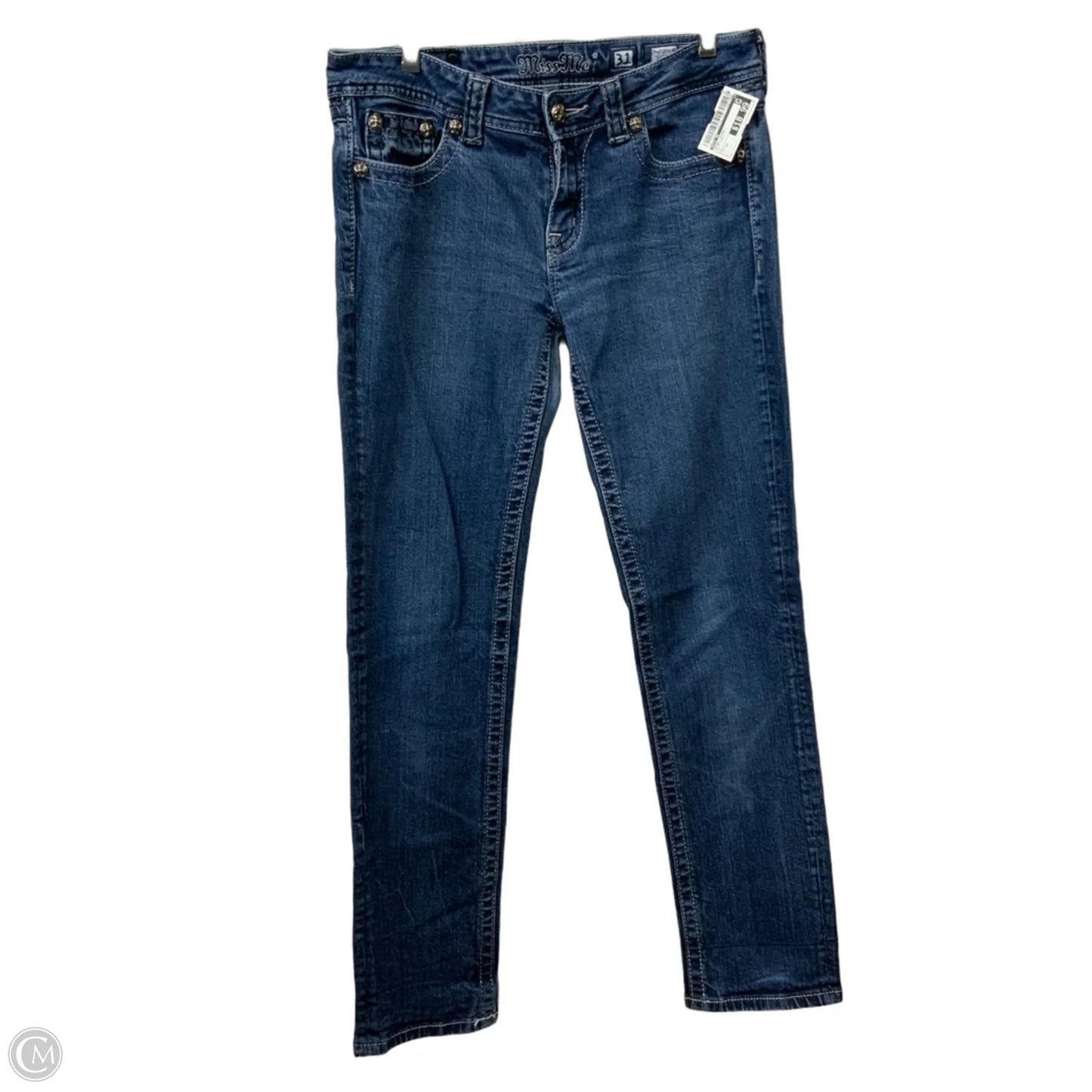 Jeans Skinny By Miss Me In Blue Denim, Size: 12