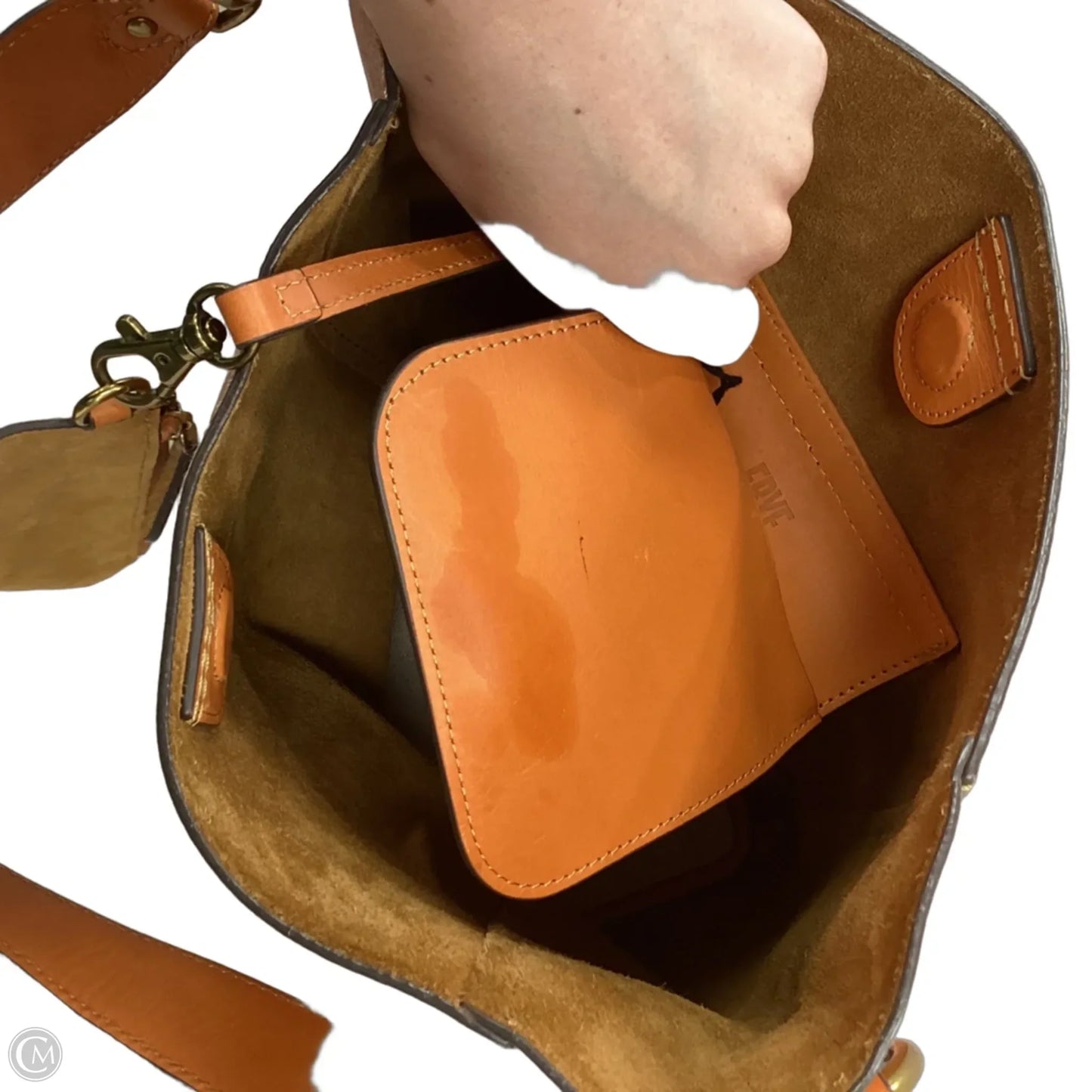 Handbag Leather By Frye, Size: Large